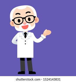Vector cute scientist character speaking