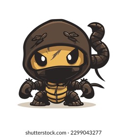 estilo de dibujos animados tipo sartén lindo vector scorpion