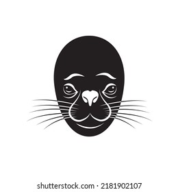 Vector of cute seal head Isolated on the white background.