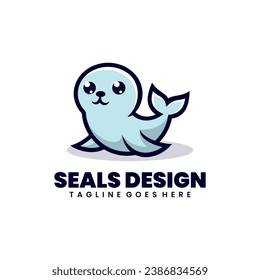 Vector cute seals mascot design