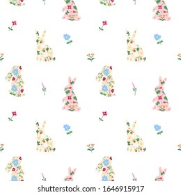 Vector cute seamless easter pattern