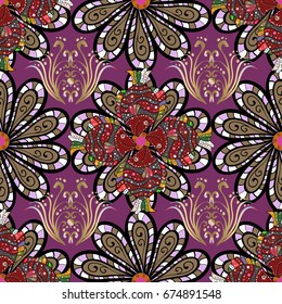 Vector cute seamless flower pattern. Big set of floral elements. Can be used for cards, invitations, save the date cards and many more.