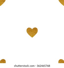 Vector cute seamless with golden heart  for invitations , hand drawn backdrop.