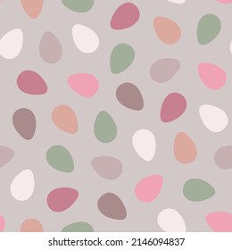 Vector cute seamless pattern with abstract easter eggs and pastel colors