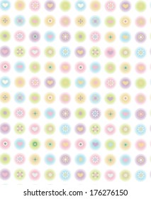 Vector cute seamless pattern, blurred, soft effect.