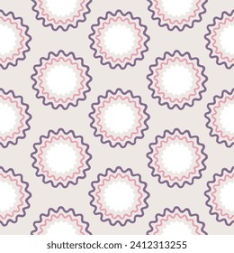 Vector cute seamless pattern with with curvy wavy rounded lines and pink gradient colors