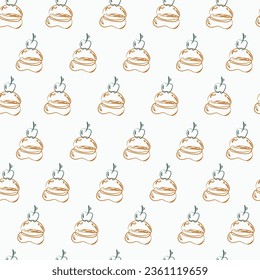 Vector cute seamless vector pattern with food background abstract wrapping wallpaper
