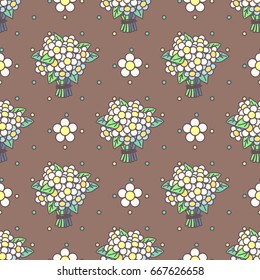 vector cute seamless pattern. Hand drawn clip art for kids. Childish square texture. Cartoon graphic design. Happy festive backdrop. 