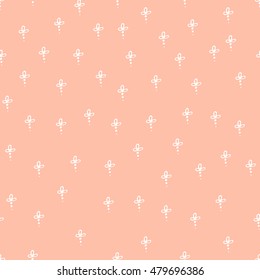 Vector Cute Seamless Retro Pattern. Modern Stylish Texture. Repeating Greek Shapes With Dots