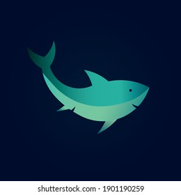 Vector cute shark . Minimalism illustration 