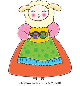 A vector cute sheep illustration.