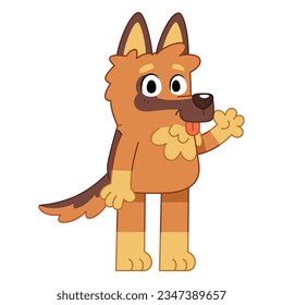 vector cute shepherd german cartoon illustration isolated