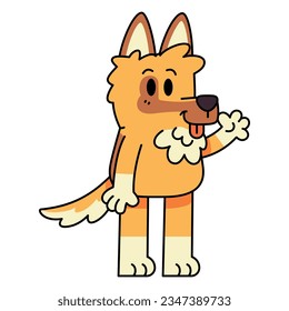 vector cute shepherd german cartoon illustration isolated