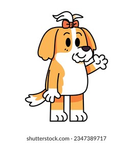 vector cute shih tzu cartoon illustration isolated