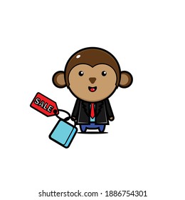 Vector cute shopping ape design