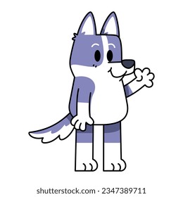 vector cute siberian husky cartoon illustration isolated