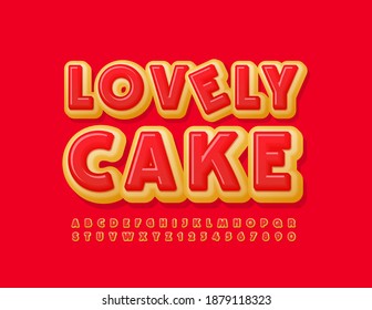 Vector cute sign Lovely Cake. Bright icing Font. Sweet Donut Alphabet Letters and Numbers set