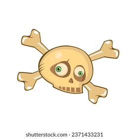 Vector cute skeleton with bones and eyes on white background. Great element for your horror design.
