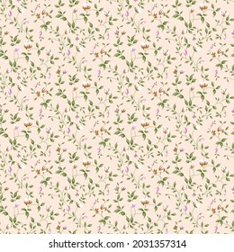 vector cute small flower seamless pattern on background