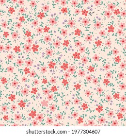 vector cute small seamless  flower  pattern on crime