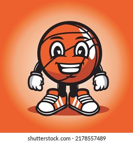 vector cute smile basketball character