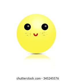 Vector Cute smiley face with freckles. 