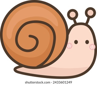 a vector of a cute snail 