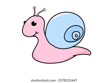 vector cute snail. Isolated vector illustration