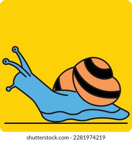 Vector the cute snail is perching on the branch of tree of illustration