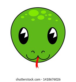 Vector Cute Snake Face Isolated On White Background.-EPS10