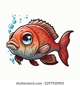 vector cute snapper cartoon style