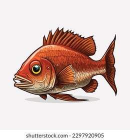 vector cute snapper cartoon style