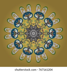 Vector cute snowflake on colorful background. 