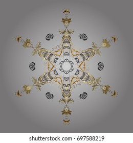 Vector cute snowflakes on colorful background. Vector illustration. Vector snowflakes pattern.