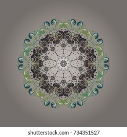 Vector cute snowflakes on colorful background. Vector illustration. Vector snowflakes pattern.
