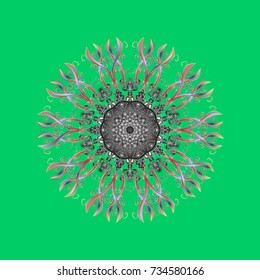 Vector cute snowflakes on colorful background. Vector illustration. Vector snowflakes pattern.