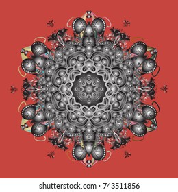 Vector cute snowflakes on colorful background. Vector illustration. Vector snowflakes pattern.