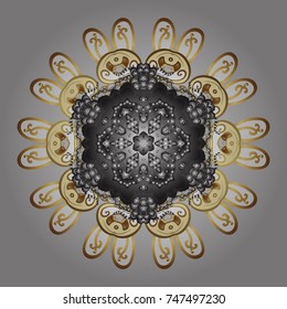 Vector cute snowflakes on colorful background. Vector illustration. Vector snowflakes pattern.