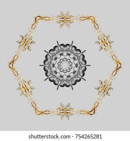Vector cute snowflakes on colorful background. Vector illustration. Vector snowflakes pattern.