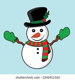 Vector Cute and cute snowman