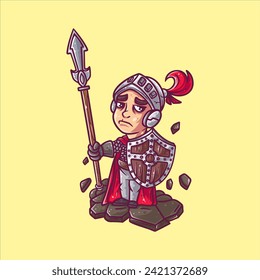 Vektorgrafik eines süßen Soldaten, Vektorsymbol-Illustration Menschen Mode-Icon-Konzept