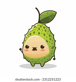 vector cute soursop cartoon style