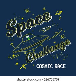 vector cute Space cosmic robot hero and cute rocket sketch