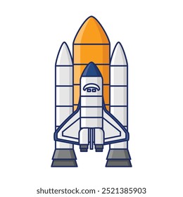 Vector Cute Space Shuttle Ship