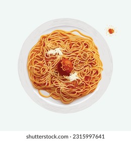 vector cute spaghetti cartoon style