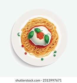 estilo de dibujos animados vectorial lindo spaghetti