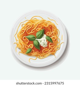 vector cute spaghetti cartoon style