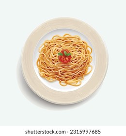 vector cute spaghetti cartoon style