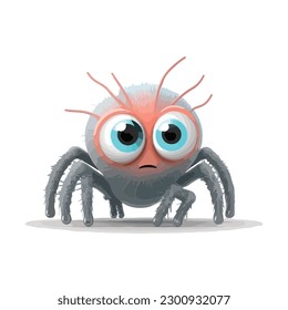vector cute spider cartoon style