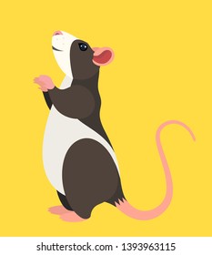Vector cute spotted rat symbol of 2020 new year